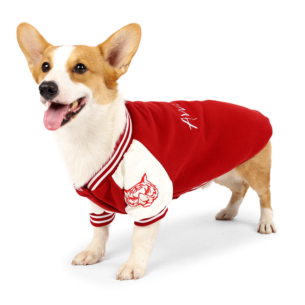 Transform Your Pup's Style with the Medium Dog Clothes Baseball Sweater!